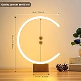 YIEONSHION Modern Desk lamp Smart Magnetic Balance Lamp, Bedside Table Lamp Suspension Balance Light Creative LED Night Light Wood Desk Lamp Fun Birthday Present Home Dorm