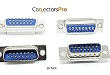 Pc Accessories - Connectors Pro DB15 Male 50 Pcs DA 15P D-Sub 15 Pins Solder Type Connector, 50-Pack