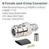 XRDS -RF 10 Packs N Female Jack Crimp Connector for LMR400 Belden 9913 RG8 KMR400 Cable（ N Female for lmr400）