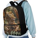 ELEDIZI Dragon Lizard Backpack for Kids Boys Backpack with Lunch Box Water Bottle Pouch and Big Pencil Case 4PCS Set Bookbag with Front Pocket 17 inch Sturdy School Bag Kids Back to School Essentials