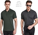 TELALEO 5 Pack Mens Polo Shirts Quick Dry Short Sleeve Golf T Shirt Performance Moisture Wicking Casual Workout SetB L