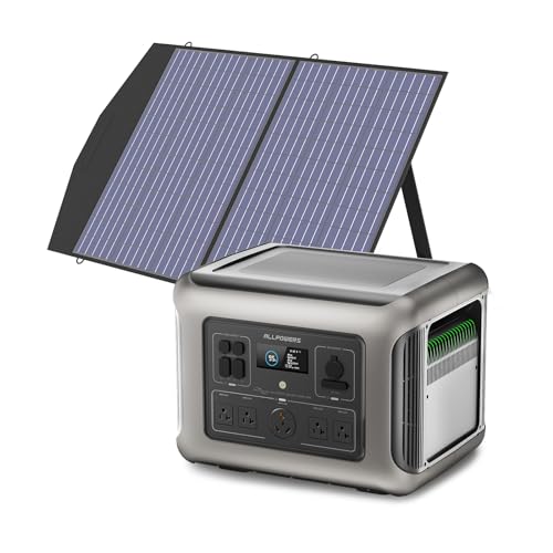 ALLPOWERS R2500 Portable Power Station with SP027 Solar Panel, 2500W 2016Wh LiFePO4 Solar Generator with 100W Panel Included, Solar Power with UPS Function, Fast Charging, 30A RV Port