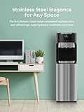 Brio Bottom Loading Water Cooler Dispenser for 5 Gallon Bottles - 3 Temperatures with Hot, Room & Cold Spouts, Child Safety Lock, LED Display with Empty Bottle Alert, Stainless Steel