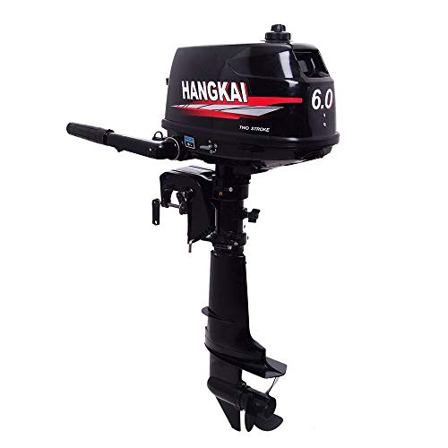 DNYSYSJ Hangkai Outboard Motor, 2-Stroke 6HP Outboard Motor, Short Shaft Fishing Inflatable Fishing Boat Kayak Engine with Water Cooling System, CDI System Durable Cast Aluminum Construction