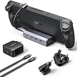 JSAUX Docking Station and 65W Charger Compatible with Steam Deck, 5-in-1 Dock with HDMI 2.0 4K@60Hz, 100Mbps Ethernet, Dual USB A 2.0 and 100W Charging USB C Port for Steam Deck/ROG Ally -HB0602