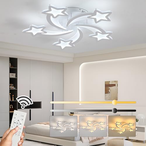 ZAITINZ Modern Ceiling Light,50W Bedroom Ceiling Lights,Dimmable lámpara led para techo,5 Stars LED Kitchen Ceiling Lighting Fixture for Living Room,Bedroom,Laundry Room,3000-6000K,White