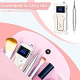 Portable Nail Drill Professional 35000 RPM, MOCOWIND Rechargeable Electric Nail File Machine for Acrylic Nails Gel Polishing Removing, Cordless E-File with Bits Kit for Manicure Salon Home, White