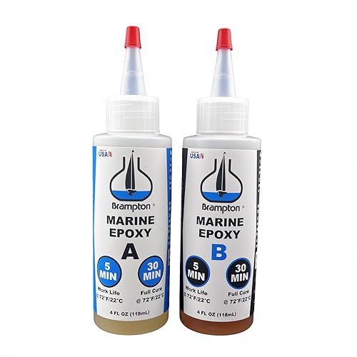 Brampton Marine Epoxy Strong Bonding for Boat Repair - Bonds in 30 Minutes, Water Resistant (8 oz Kit)