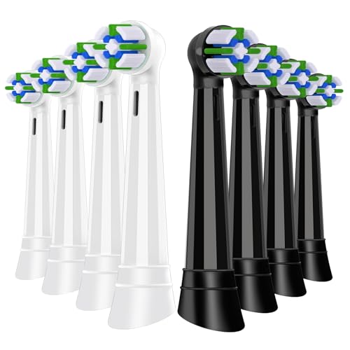 Toothbrush Heads Compatible with Oral B iO Replacement Heads, Soft Bristles& 16° Angled Design,Fit for iO Models,8 Count for Family Sharing