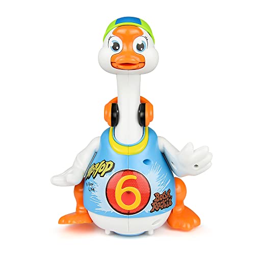 Woby Baby Musical Toy Dancing Singing Talking Walking Hip Hop Swing Goose Cool Educational Toy Gift for 1 2 3 Year Toddlers Kids Boys Girls