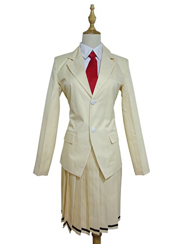 Xiao Wu WataMote Tomoko Kuroki Makuhari Shuuei High School Uniform Cosplay Costume (Female L) Beige,White