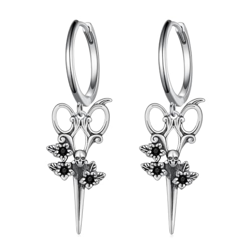 Peireara Hairdresser Gifts for Women 925 Sterling Silver Gothic Punk Scissor Earrings Hairstylist Jewelry Gifts for Women Hairdressers Female