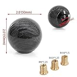 zhengsheng MUGE Racing Fabric Shift Boot with Round Ball Carbon Fiber Shift Knob,Universal Shift Boot Cover with Weighted Shift Knob (Style 1)