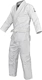 Fuji Single Weave Judo Gi Uniform - Kids & Adults Cotton Training Gi for Judo and Karate, Size 5, White