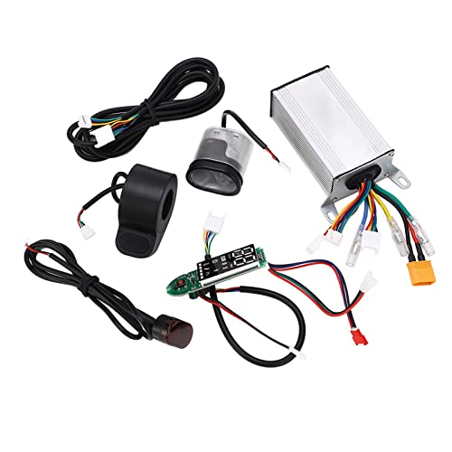 36V 350W Electric Scooter Controller, Electric Scooter Controller Kit Electric Scooter Parts with Circuit Board Thumb Throttle for Safe Cycling