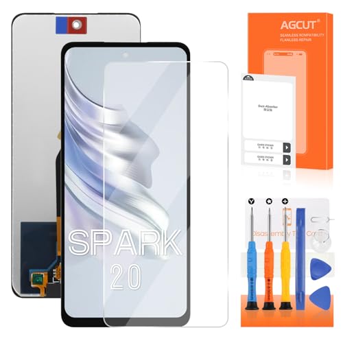 AGCUT for Tecno Spark 20 Screen Replacement for Tecno Spark 20 LCD Display KJ5 Touch Screen Digitizer Assembly Repair Parts 6.6"