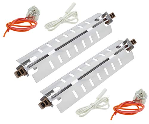 Siwdoy 2 PC WR51X10055 Defrost Heater, 2 PC WR55X10025 Temperature Sensor and 2 PC WR50X10068 Defrost Thermostat Compatible with GE Hotpoint Replaces WR51X10030 AP3183311
