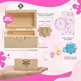 10 Sets Jewelry Box Painting Set for Kids with Stickers - Bulk Stockings & Birthday Goodie Bag Stuffer - Kids Party Favors Toy Return Gifts - Unfinished Wooden Treasure Boxes For Arts & Craft