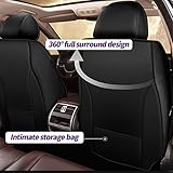 JIAMAOXIN Seat Covers for Volvo XC40 2019-2025 Car Seat Covers Full Set 5 Seats Waterproof Faux Leather Car Seat Cushion Protector Compatible Airbag (Black & Red)