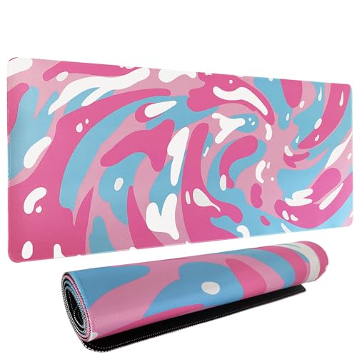 Fluid Pattern XXL Mouse Pad,Super Thick Waterproof Fluid Pattern Large Gaming Mousepad with Stitched Edge,Mouse Computer Desk Accessories,Non-Slip Base Mouse Keyboard Mat 800X400X4mm