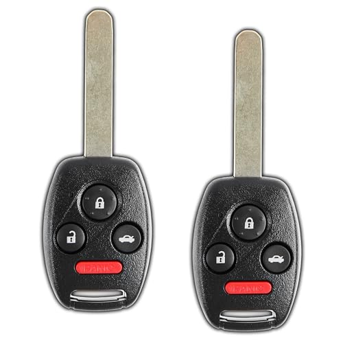 2X KeylessOption Key Fob Replacement for 2008 2009 2010 2011 2012 2013 2014 Honda Accord Coupe CRV Fit Acura TL TSX ZDX Keyless Entry Remote Control, 4-Button MLBHLIK-1T, Locksmith Required