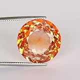 GEMHUB 25Ct Round Morganite Gemstone Orange Morganite Loose Gemstone Lab Created Morganite Crystal Stone EAM