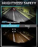 Jumpdy Anti-glare 9003/H4 Bulbs with Z-shaped Cut-off Line Hi/Lo Beam, 100 W H4/9003 Fog Bulb Powersport Bulbs 25000 LM 6000K White Plug and Play, Pack of 2