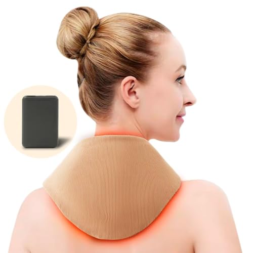 Cordless Neck Heating Pad for Neck Pain, Portable Neck Warmer with 5000mAh Power Bank & 3 Heat Settings, Washable Heated Neck Wrap for Sore and Stiff, Lunilax Birthday Gifts for Women Men Mom Dad Wife