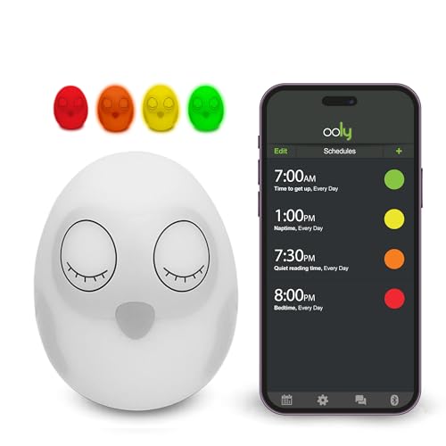 Novo123 Ooly Owl Ok to Wake Clock for Toddlers & Kids | Sleep Trainer & Night Light | Safe, Cord-Free, and Button-Free | Helps Kids Learn When to Wake Up | Perfect Sleep Companion