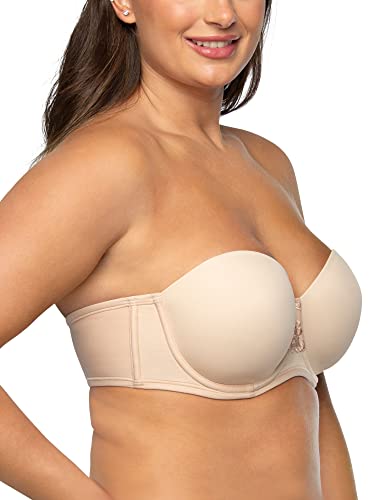 Vanity Fair Womens Beauty Back Smoothing Strapless Bra, 4-way Stretch Fabric, Lightly Lined Cups Up To H Bra, Rose Beige, 38D US