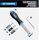 Zcircle,Razor Scraper Set, Extra 2Pcs Ceramic Blades 5Pcs Plastic POM Blades 3Pcs 012HD Steel Blades,Cleaning Scraper Tool for Scraping Label,Paint,Stickers,Grease From floor,Windows and Glass