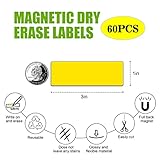 STTMGN Dry Erase Magnetic Labels (1x3",Pack of 60),Write On Magnets Sticker,Real Waterproof/Reusable for Classroom&Office&Cabinet&whiteboard&Fridge&More (Multicolor)