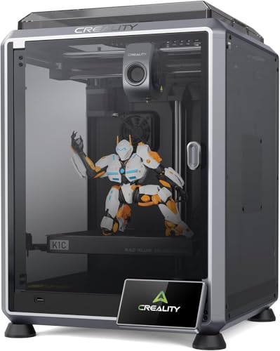 Creality K1C 3D Printer, 600mm/s Fast Speed Auto Leveling 3D Printers with AI Camera for 300°C Printing, Switchable Silent Mode Reliable Carbon Fiber 3D Printing 220 * 220 * 250mm
