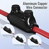 RVBOATPAT Insulated Inline Splice Connector 2/0-6 Gauge Wire Connectors Aluminum to Copper Wire Connectors 7/32" Slotted Allen Hex Insulated Cable Connectors - 5 Pack