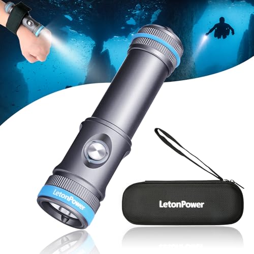 LetonPower Tynny-13se Dive Light 2200 Lumens Compact Underwater Flashlight, 6 Modes Dive Torch, Snorkeling Light with Rechargeable Battery and Type-C Charging for Scuba Diving Flashlight (Gray)