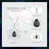 Suiknsn Lotus Necklace for Women 925 Sterling Silver Moss Agate Lotus Pendant Necklace Lotus Jewelry Inspirational Graduation Birthday Gifts for Her Lotus Lovers Friends