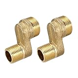 uxcell 2 Pcs Solid Brass Bathtub Shower Faucet Adjustable Swing Arm G1/2-G3/4 Kitchen Adapter 8-22mm