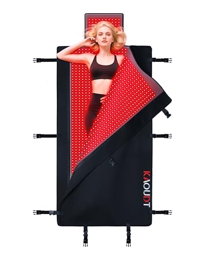 Kaoudt 2025 Medical-Grade TPU Red Light Therapy Mat for Full Body Pain Relief, FSA HSA Eligible 73"x33" Dual Wavelength Infrared Red Light Blanket with 2570 LEDs for Home Use