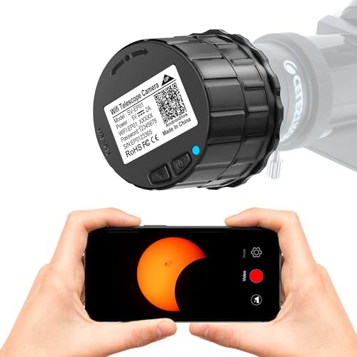 WiFi Electronic Eyepiece,Telescope and Microscope Accessories,Telescope Image HD Amplifier,2K Video Recording,Camera Recording Via App,Built-in WiFi,25mm-50mm Eyepiece (16GB)