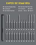 Fanttik E1 Pro 3.7V Mini Electric Screwdriver, Precision Screwdriver Set with 24 Magnetic Bits, Max. 3 N.m, Magnetic Storage, 5/32''Hex, Repair Tool Set for Phone Camera Laptop Watch