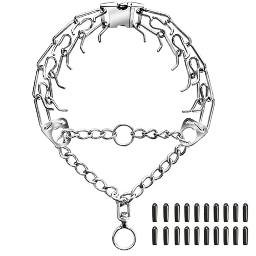 Stainless Steel Dog Collar, Quick Release Buckle, Adjustable Collar for for Small, Medium & Large (L)