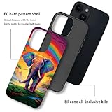 ZHEGAILIAN Compatible with iPhone 13 iPhone 14 Case,Coloured Elephant Case for iPhone 13 iPhone 14 2 in 1 Silicone Mixed Hard Pc,Durable Shock-Proof Protection Design Case for iPhone 13 iPhone 14