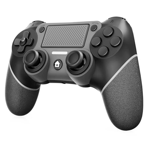 Wireless Controller For PS4, Black ps4 controller with Dual Vibration/ 6-Axis Motion Sensor/Audio Jack/Touch Pad/Share Button, Recharge Controller For PC, P-4 Accessories Perfect Adaptive Full Version 4/4 Pro/Slim.