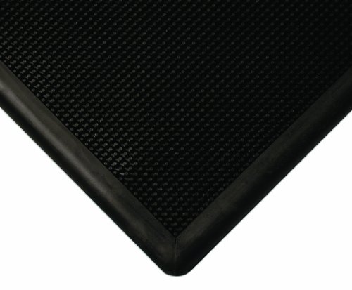 Wearwell Footbath Mat - Black. Shoe Sanitizing Mat. High Edges for Cleaning Solutions. 24"" L x 32"" W x 1/2"" Thickness. For Food Processing Facilities (222.12x24x32BK)