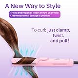 Asani 360° Airflow Styler - 2-in-1 Professional Curling Wand & Hair Straightener - Flat Iron Curler with Cooling Fan, Air Vents - Crimper Styling Tool for Volume & All-Day Curls - for All Hair (Pink)