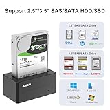 MAIWO SAS to USB 3.0 Adapter, SAS SATA Hard Drive Enclosure Reader for 2.5 3.5 Inch HDD SSD, 22TB Capacity, External Hard Drive Docking Station with 12V/2A Power, Tool Free