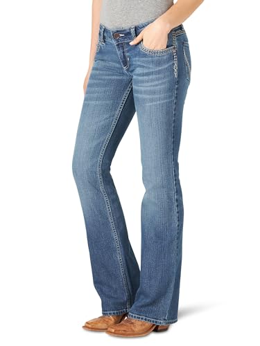 Wrangler Women's Misses Retro Sadie Low Rise Stretch Cut Jean Boots, Tiffany, 13-32