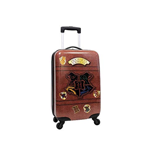 Harry Potter Luggage 21 Inch Hogwarts Express Hard-Sided Suitcase Rolling Luggage Carry-On Tween Spinner Travel Trolley for kids - Brown