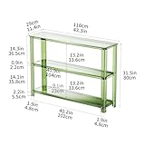 solaround Acrylic Console Table, 3 Tier Entryway Table with Storage Shelves (Green)