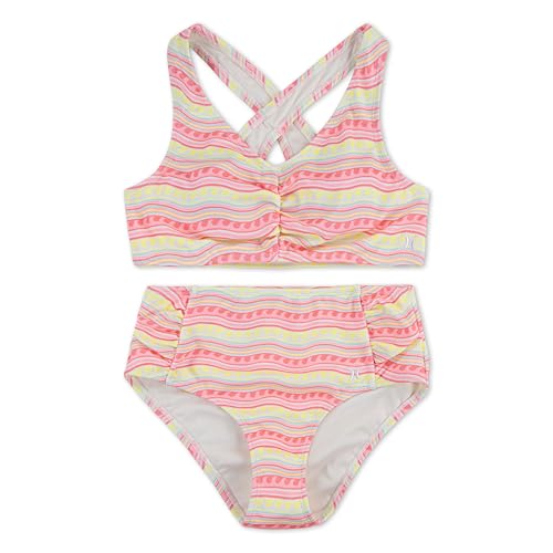 Hurley Girls' 2-Piece Bikini Swim Suit, Pink Flamingo